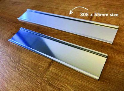 Chrome Interchangeable nameplate holders 30x5cm size