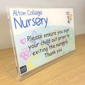 freestanding acrylic sign