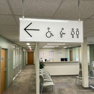 wire hanging acrylic sign disabled unisex baby changing toilet sign
