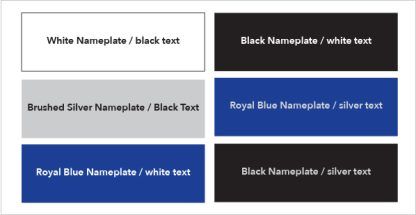 Nameplate colour options