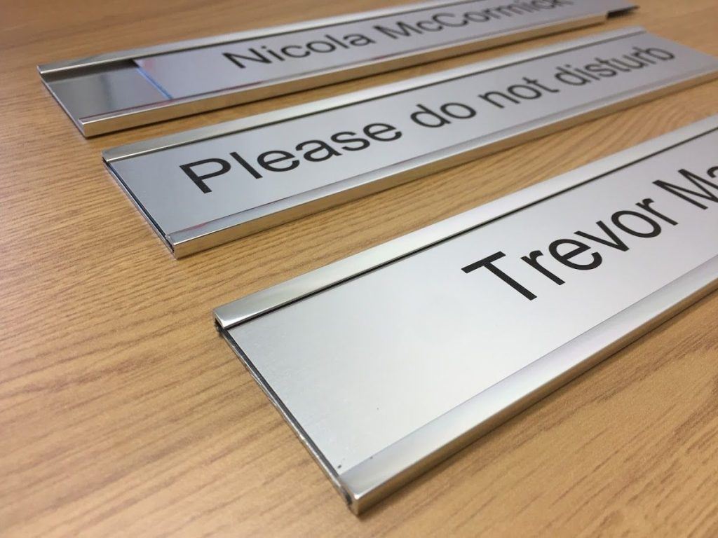 Interchangeable Metal Nameplate Holders BuySigns