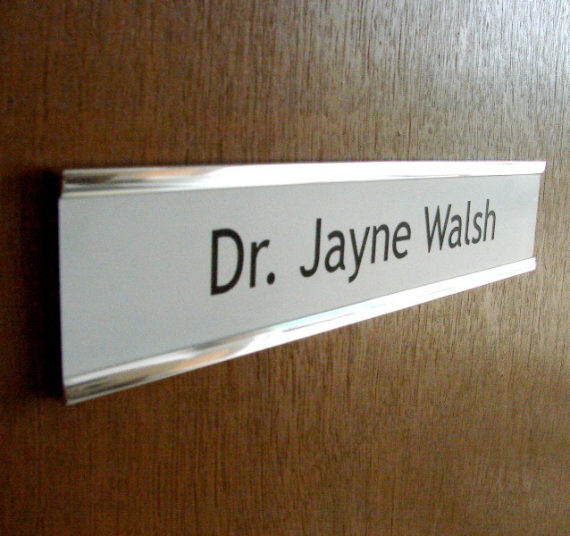 Interchangeable Metal Nameplate Holders Signs - Office Name Plates For Glass Doors