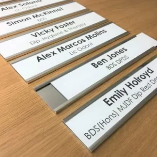 white nameplates