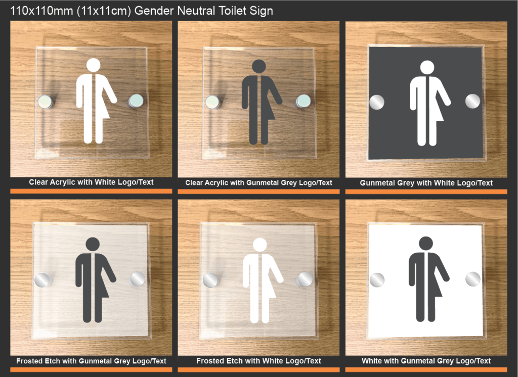 Gender Neutral Toilet Signs - Acrylic & Perspex Gender Neutral Sign