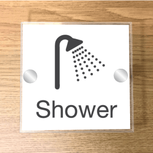 Shower Signs - Customised bathroom sign in a range of sizes and colours