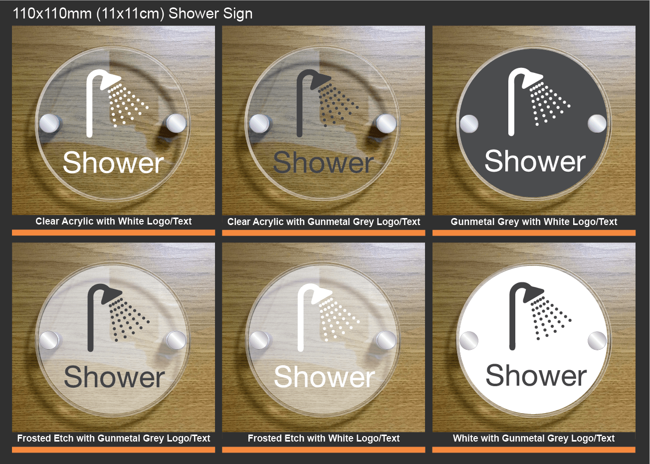 showersignmodernperspexsignscircular BuySigns