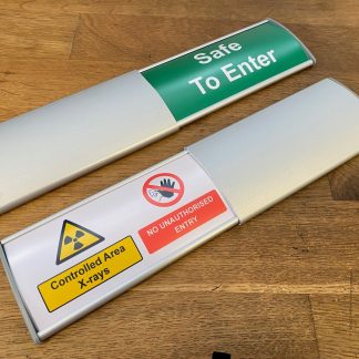 controlled area x-rays no unauthorised entry safe to enter dental radiography control zone slider sign