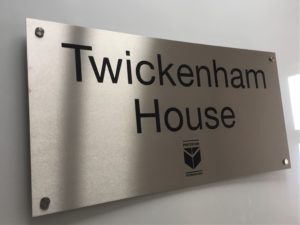 Large Brushed Steel Exterior Signs