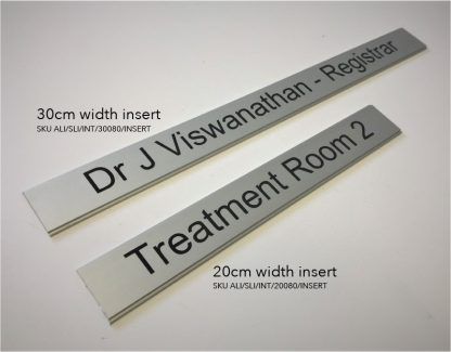 Interchangeable door sign nameplate inserts