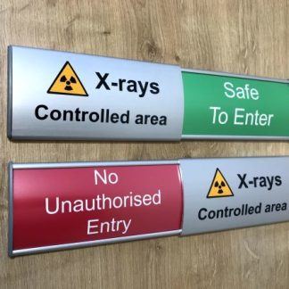 X-ray controlled area slider sign