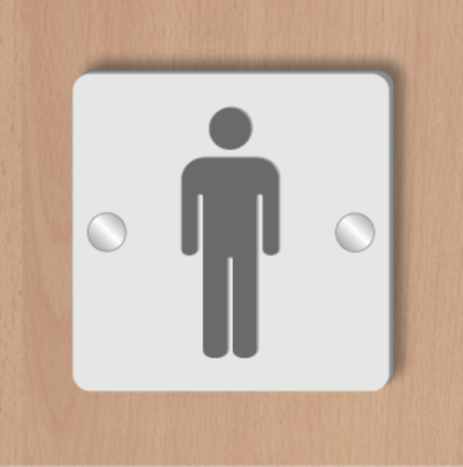 Matt Grey Acrylic 3D Men’s Toilet Sign – Modern & Stylish Washroom Signage - Image 2