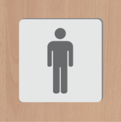 Matt Grey Acrylic 3D Men’s Toilet Sign – Modern & Stylish Washroom Signage - Image 3