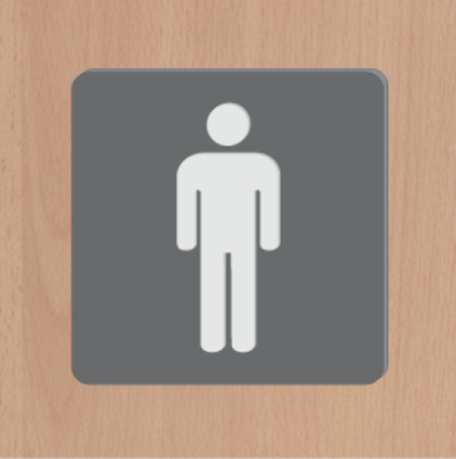 Matt Grey Acrylic 3D Men’s Toilet Sign – Modern & Stylish Washroom Signage - Image 4