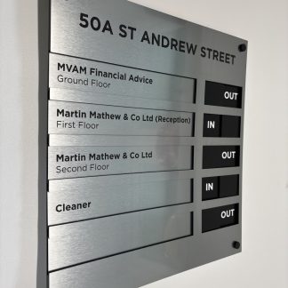 In/Out Interchangeable Sliding Name Boards