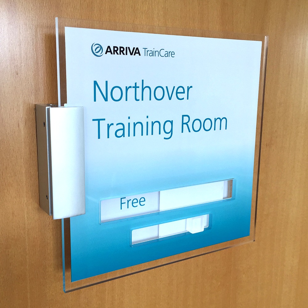 Modern Sliding Room Signs in Acrylic