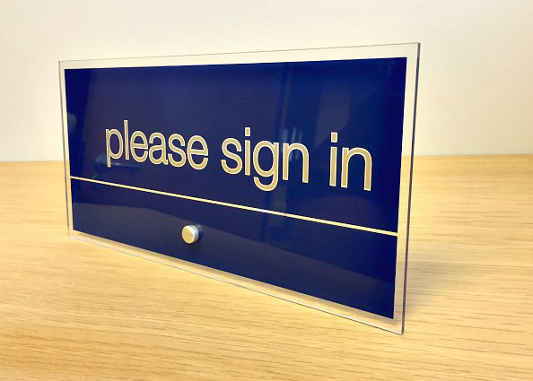 Contemporary Plese Sign In Desk Nameplate