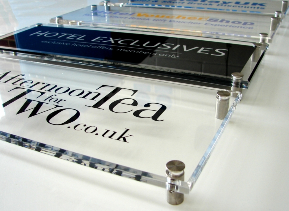 stacked perspex signage system