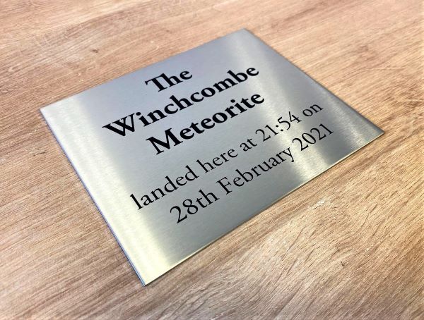 the-winchcombe-meteorite-land-here-brushed-stainless-steel-engraved-etched-sign